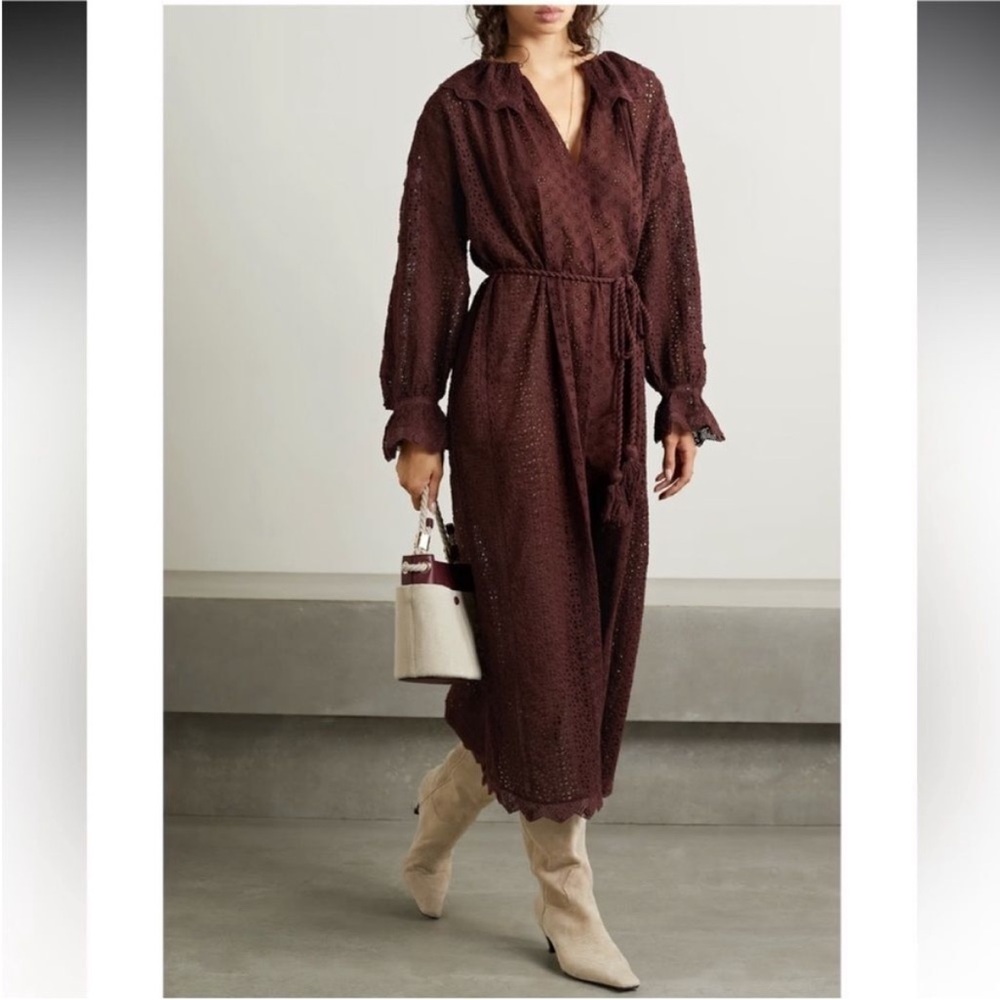 Doen Persephone Dress Sz M-L Burgundy NWT Lace Romantic